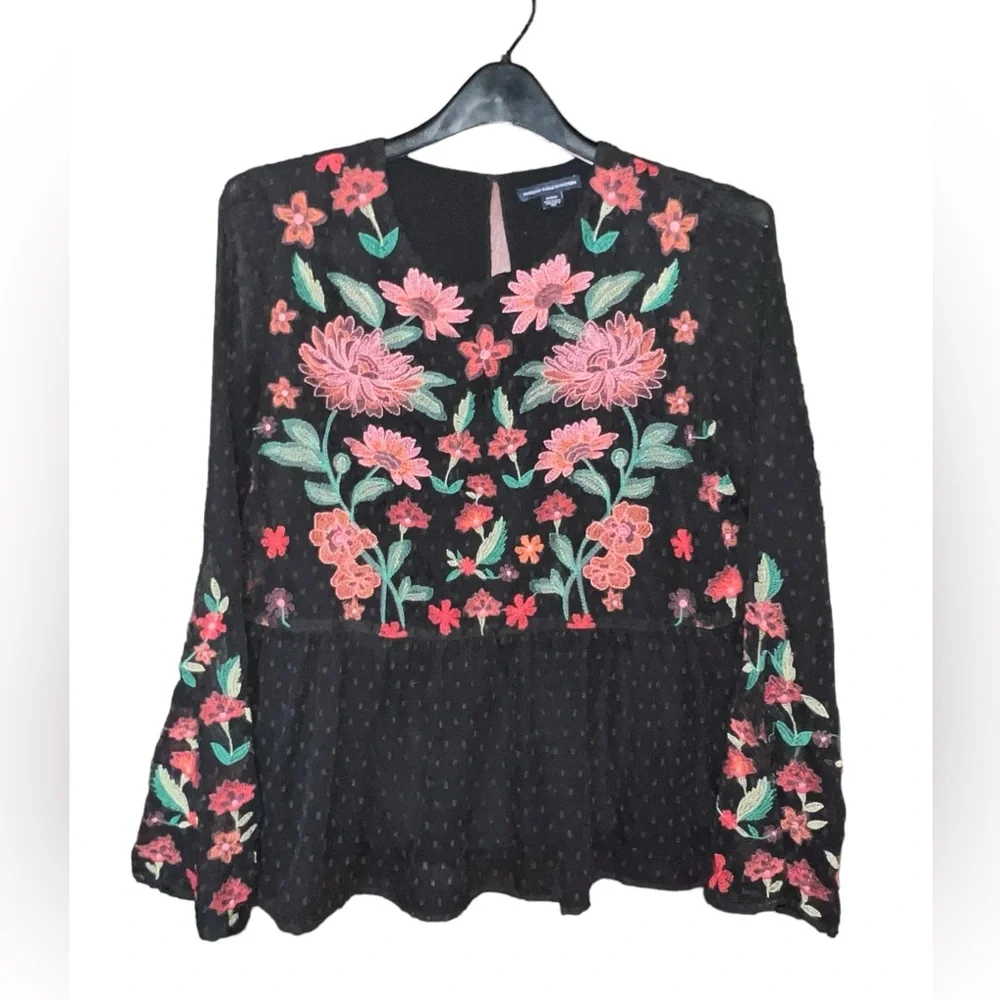 American Eagle Outfitters Floral Long Sleeve Blouse Women’s Medium - Picture 1 of 5
